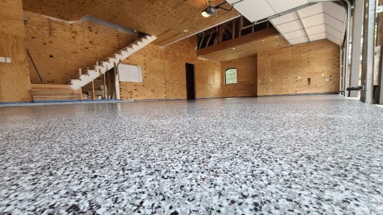 Resin floor installation in progress